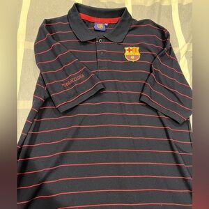 FC Barcelona Striped Polo Shirt